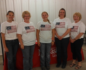 Clay County Extension Office shows our Patriotic spirit!  Jenny, Deanna, Rachel, Holli, Cindy